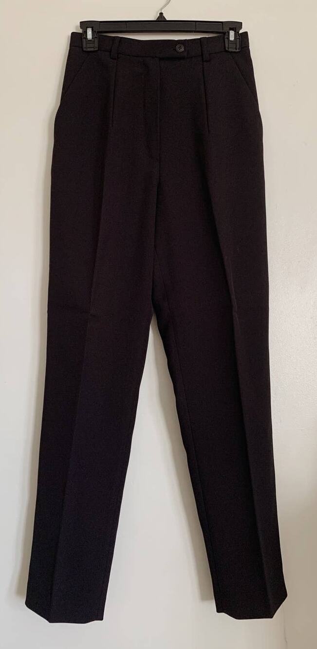 Black Vintage Lena Gabrielle Polyester High Waisted Trousers 4